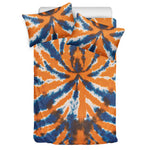 Blue And Orange Spider Tie Dye Print Duvet Cover Bedding Set