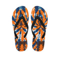 Blue And Orange Spider Tie Dye Print Flip Flops