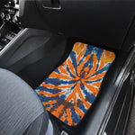 Blue And Orange Spider Tie Dye Print Front Car Floor Mats