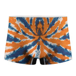 Blue And Orange Spider Tie Dye Print Men's Boxer Briefs