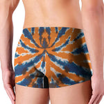 Blue And Orange Spider Tie Dye Print Men's Boxer Briefs