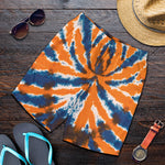 Blue And Orange Spider Tie Dye Print Men's Shorts