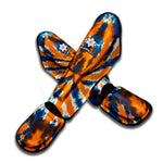 Blue And Orange Spider Tie Dye Print Muay Thai Shin Guard