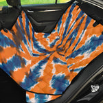 Blue And Orange Spider Tie Dye Print Pet Car Back Seat Cover