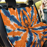 Blue And Orange Spider Tie Dye Print Pet Car Back Seat Cover