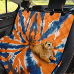 Blue And Orange Spider Tie Dye Print Pet Car Back Seat Cover