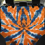 Blue And Orange Spider Tie Dye Print Pet Car Back Seat Cover