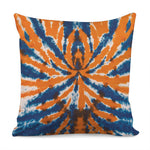 Blue And Orange Spider Tie Dye Print Pillow Cover