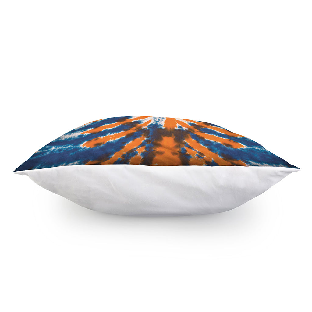 Blue And Orange Spider Tie Dye Print Pillow Cover