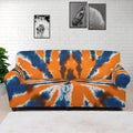 Blue And Orange Spider Tie Dye Print Sofa Cover