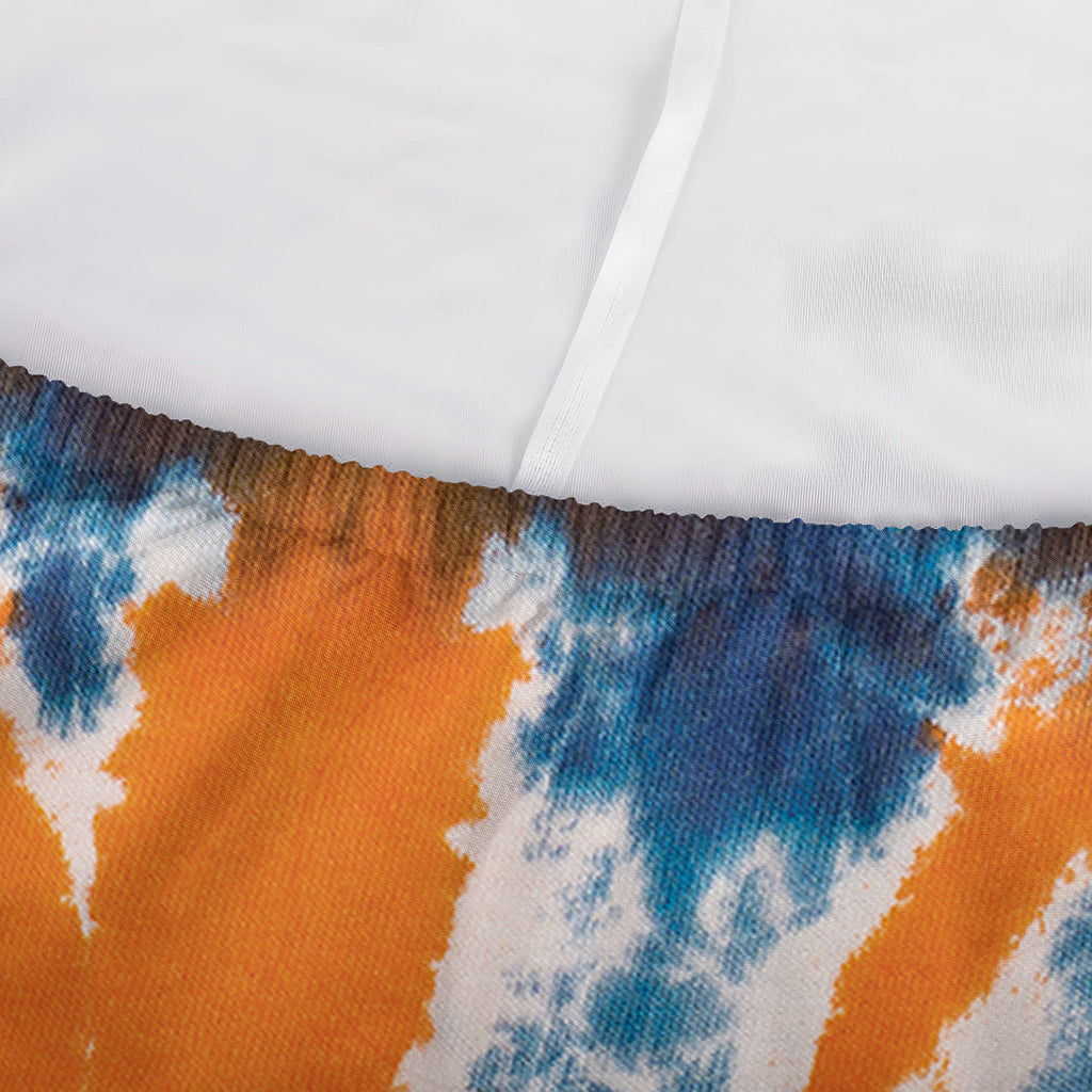 Blue And Orange Spider Tie Dye Print Sofa Cover