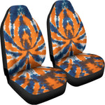 Blue And Orange Spider Tie Dye Print Universal Fit Car Seat Covers