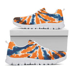 Blue And Orange Spider Tie Dye Print White Sneakers