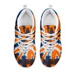 Blue And Orange Spider Tie Dye Print White Sneakers