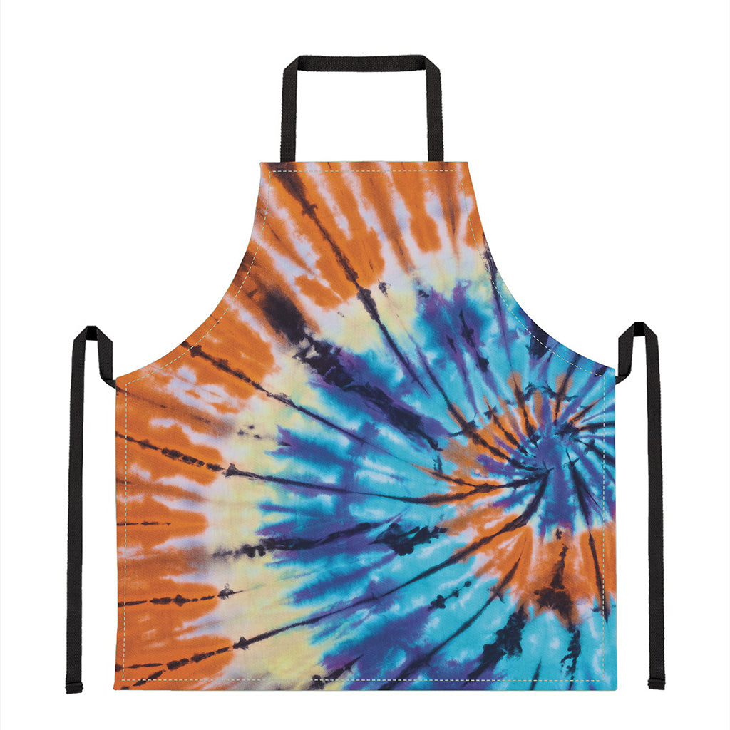 Blue And Orange Tie Dye Print Apron