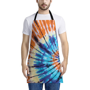 Blue And Orange Tie Dye Print Apron