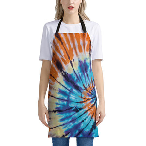 Blue And Orange Tie Dye Print Apron