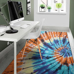 Blue And Orange Tie Dye Print Area Rug