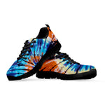 Blue And Orange Tie Dye Print Black Sneakers