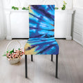 Blue And Orange Tie Dye Print Dining Chair Slipcover