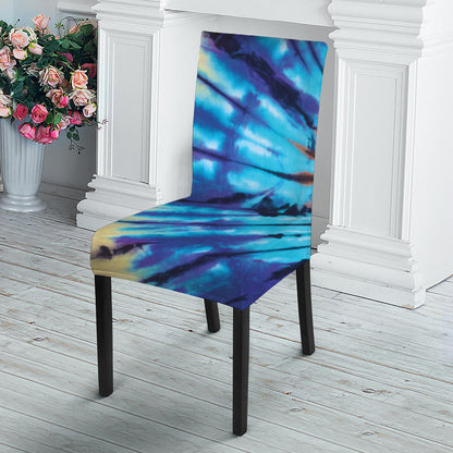 Blue And Orange Tie Dye Print Dining Chair Slipcover