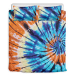 Blue And Orange Tie Dye Print Duvet Cover Bedding Set
