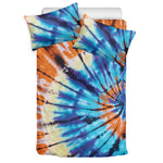Blue And Orange Tie Dye Print Duvet Cover Bedding Set