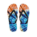 Blue And Orange Tie Dye Print Flip Flops