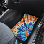 Blue And Orange Tie Dye Print Front Car Floor Mats