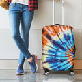 Blue And Orange Tie Dye Print Luggage Cover