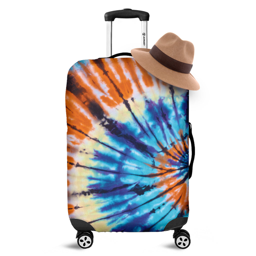 Blue And Orange Tie Dye Print Luggage Cover