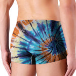 Blue And Orange Tie Dye Print Men's Boxer Briefs