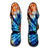 Blue And Orange Tie Dye Print Muay Thai Shin Guard