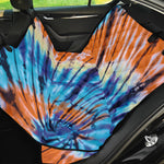 Blue And Orange Tie Dye Print Pet Car Back Seat Cover