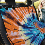 Blue And Orange Tie Dye Print Pet Car Back Seat Cover