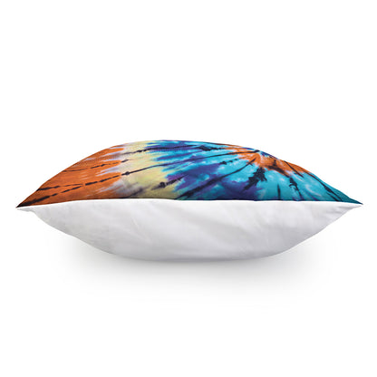 Blue And Orange Tie Dye Print Pillow Cover