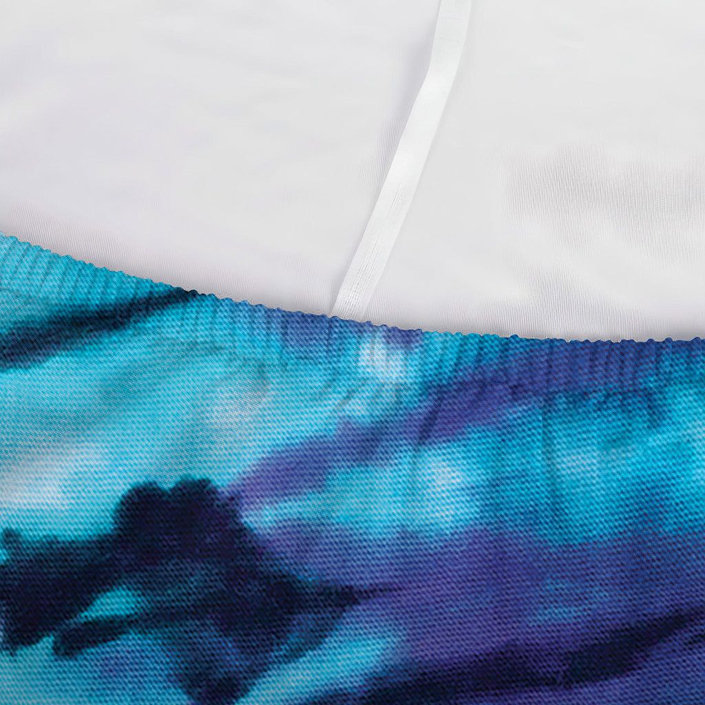 Blue And Orange Tie Dye Print Sofa Cover