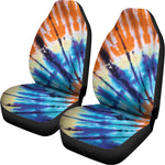 Blue And Orange Tie Dye Print Universal Fit Car Seat Covers