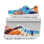 Blue And Orange Tie Dye Print White Sneakers