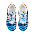 Blue And Orange Tie Dye Print White Sneakers