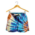 Blue And Orange Tie Dye Print Women's Shorts