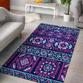 Blue And Pink Aztec Pattern Print Floor Mat