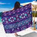 Blue And Pink Aztec Pattern Print Beach Sarong Wrap