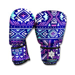 Blue And Pink Aztec Pattern Print Boxing Gloves