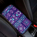Blue And Pink Aztec Pattern Print Car Center Console Cover