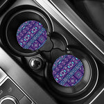 Blue And Pink Aztec Pattern Print Car Coasters