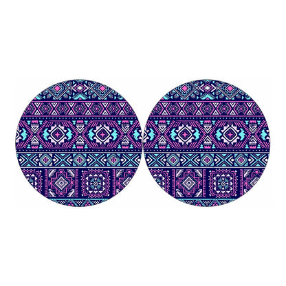 Blue And Pink Aztec Pattern Print Car Coasters