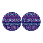 Blue And Pink Aztec Pattern Print Car Coasters