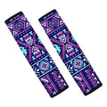 Blue And Pink Aztec Pattern Print Car Seat Belt Covers