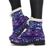 Blue And Pink Aztec Pattern Print Comfy Boots GearFrost